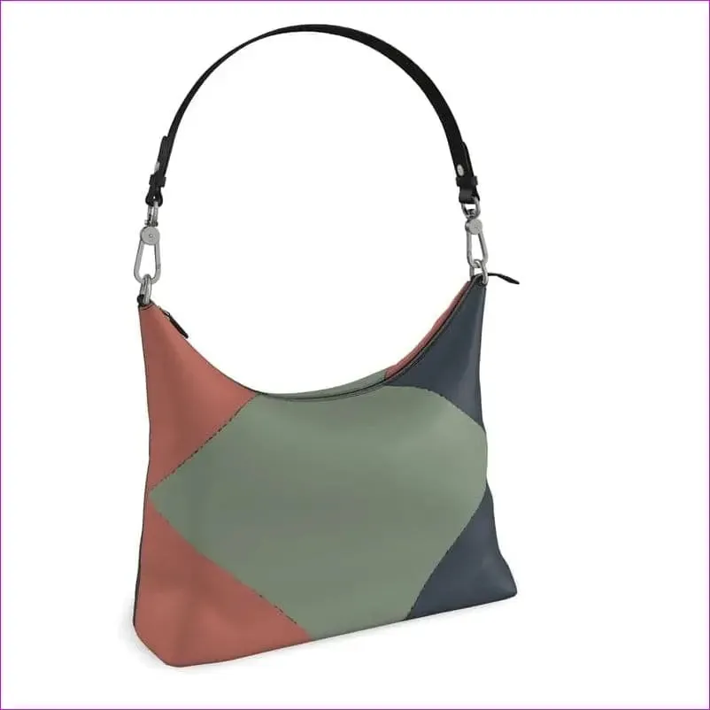 Eclectic Authentic Leather Designer Square Hobo Bag