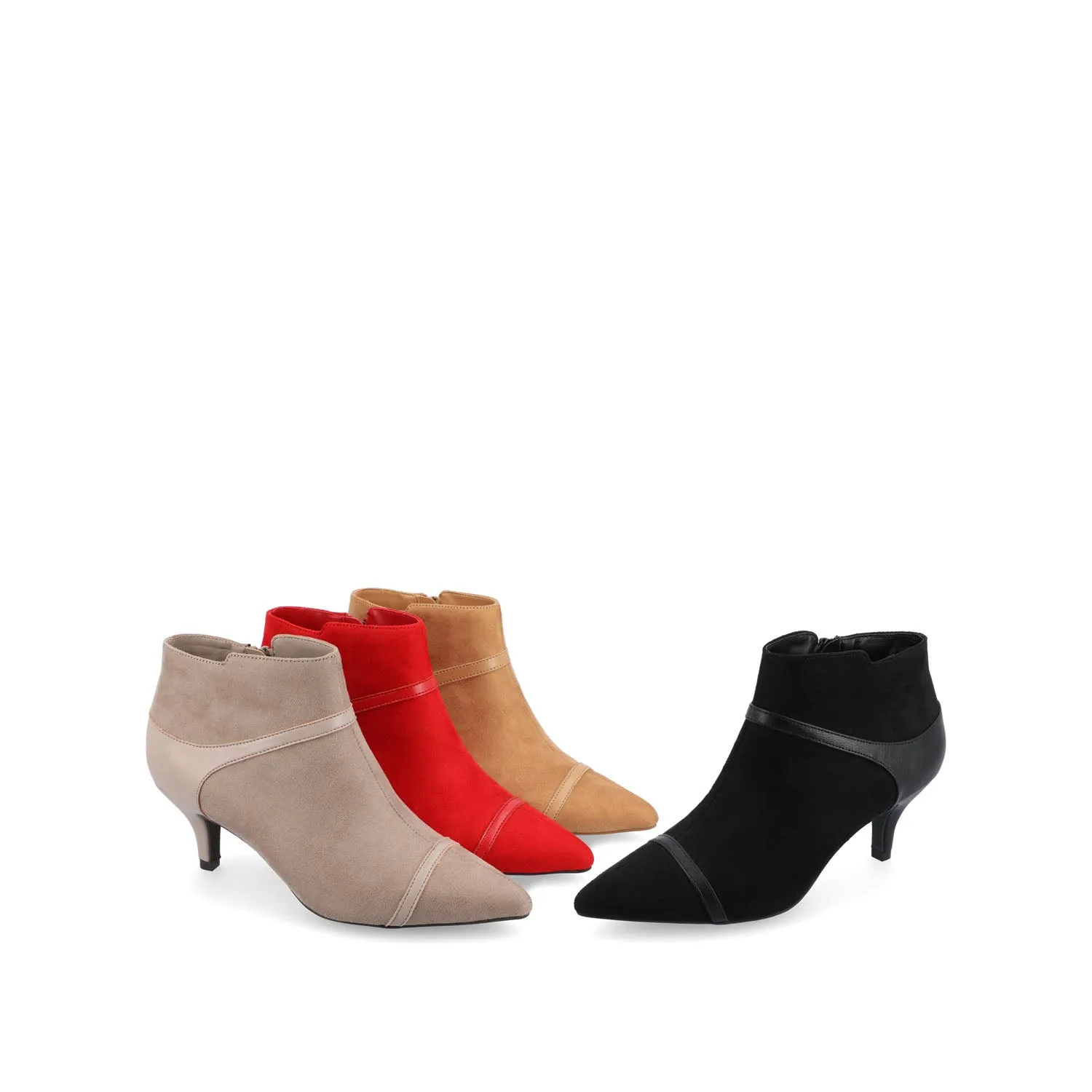 EMBRIE HEELED BOOTIE IN FAUX SUEDE