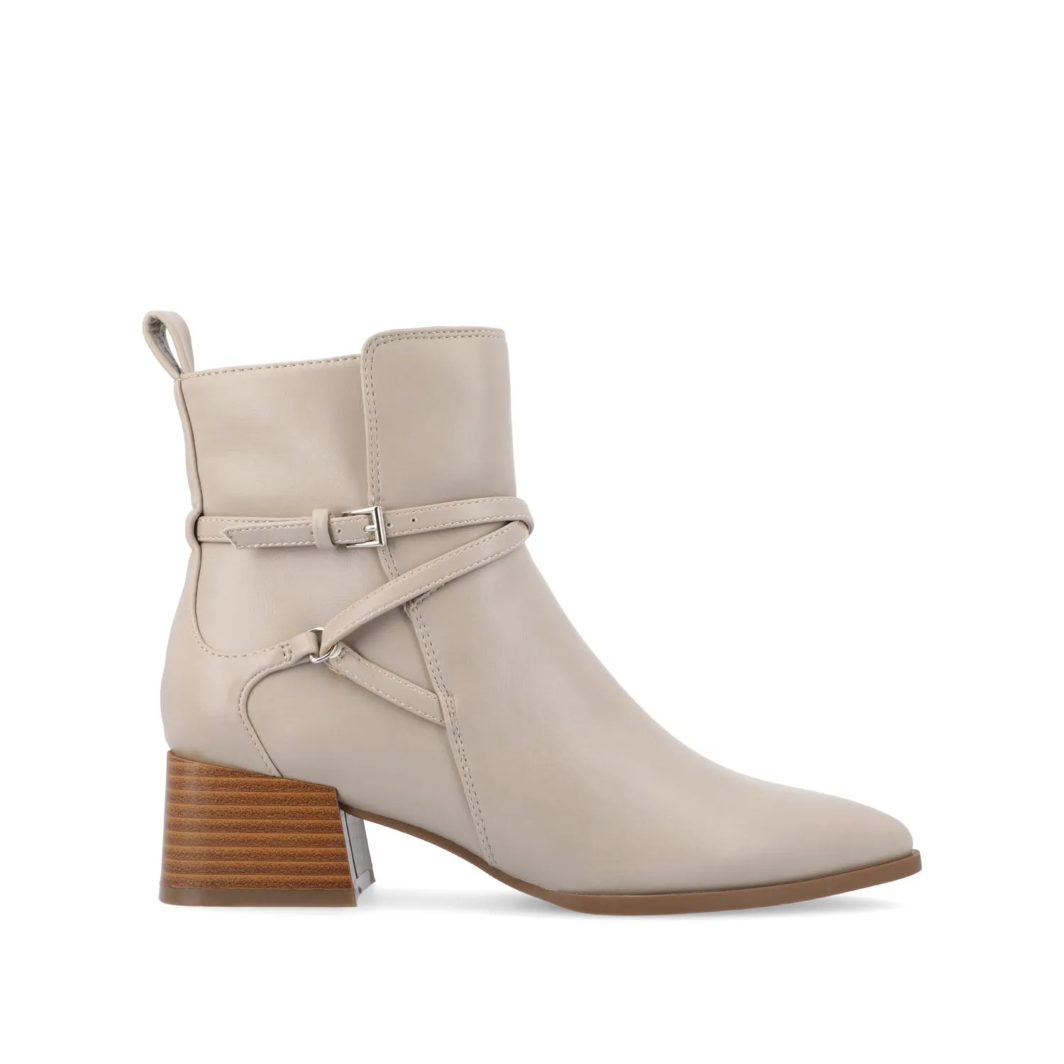 ESTELLE BLOCK HEELED BOOTIES IN FAUX LEATHER