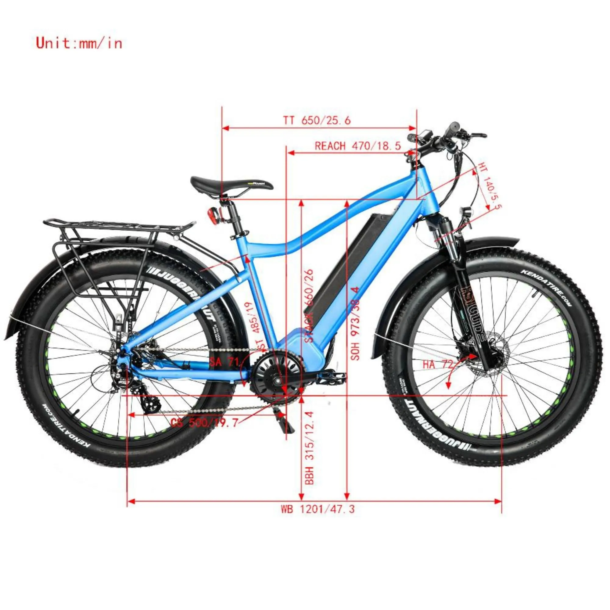 Eunorau 1000W Fat HD All Terrain Fat Tire Electric Mountain Bike