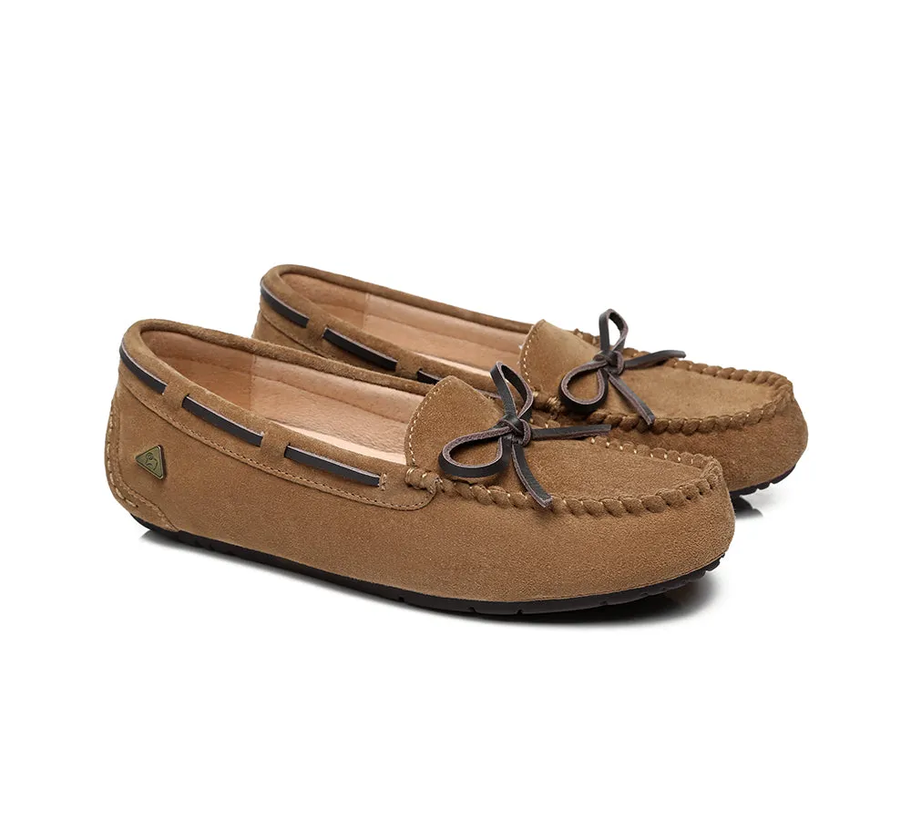 EVERAU® Women Leather Bow Casual Summer Moccasins