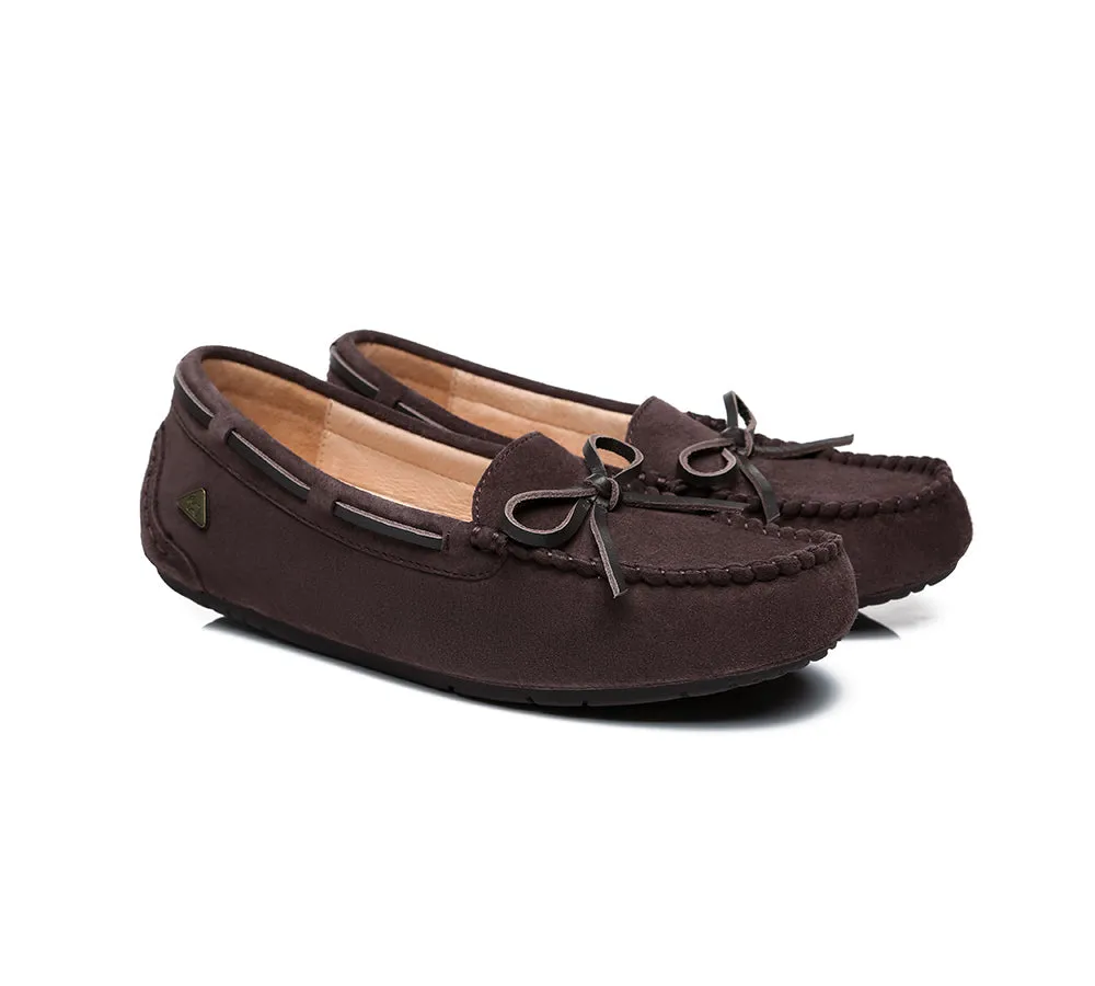 EVERAU® Women Leather Bow Casual Summer Moccasins