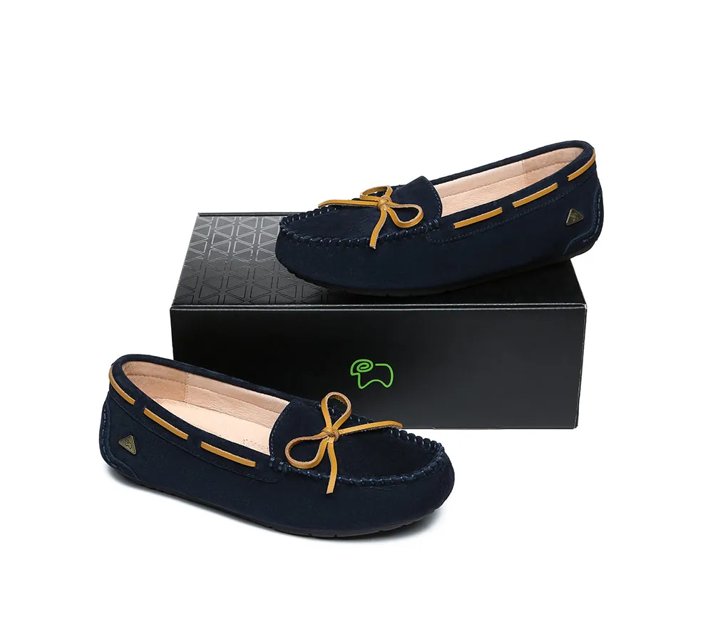 EVERAU® Women Leather Bow Casual Summer Moccasins