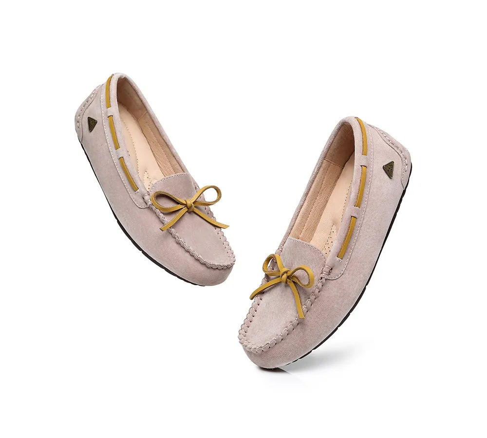 EVERAU® Women Leather Bow Casual Summer Moccasins