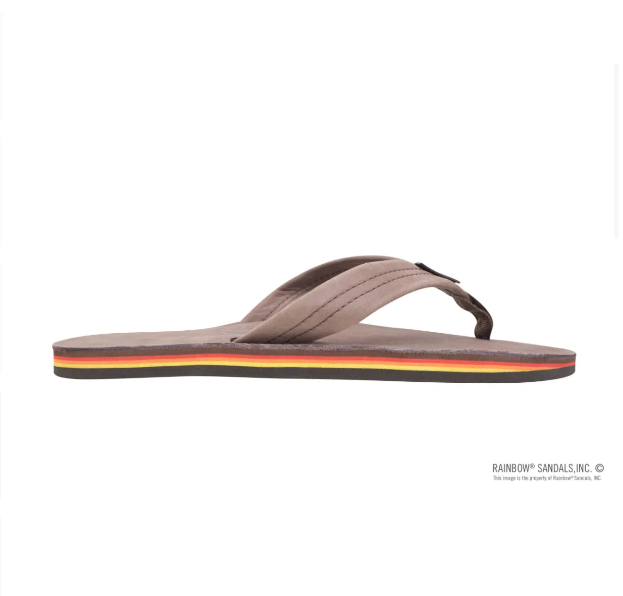 EXPRESSO RED/ORANGE/YELLOW - Rainbow Single Layer Premier Leather w/Arch Support 1” Strap