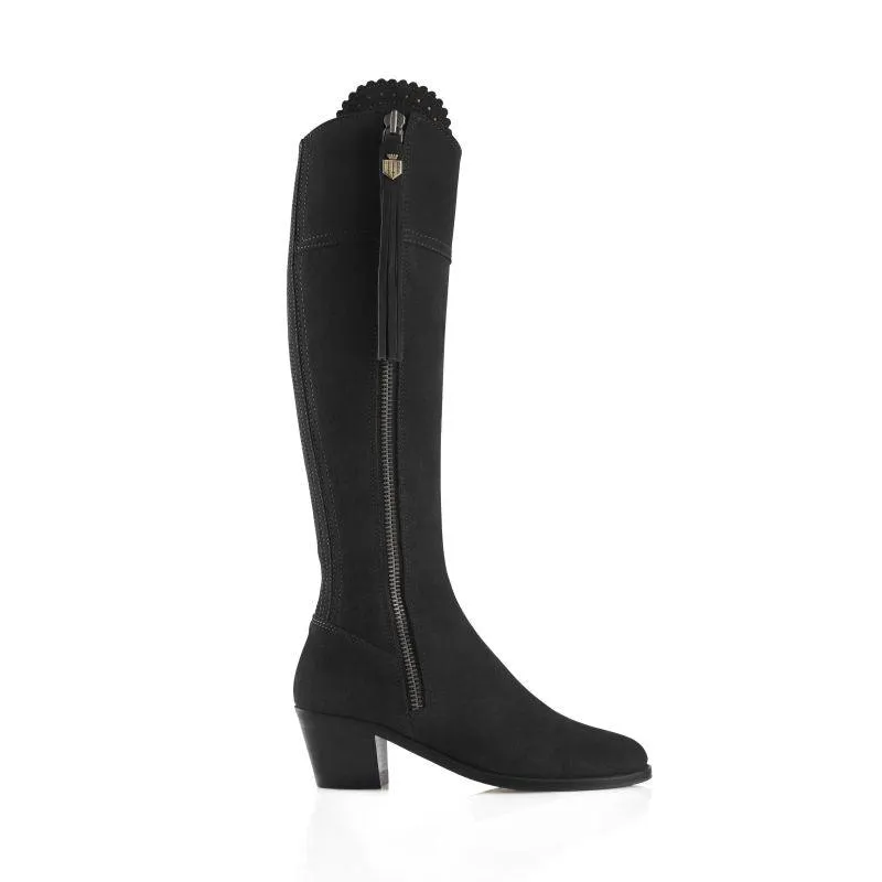 Fairfax & Favor Heeled Regina Ladies Suede Boot - Black