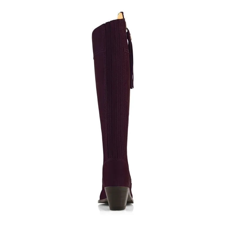 Fairfax & Favor Heeled Regina Ladies Suede Boot - Plum