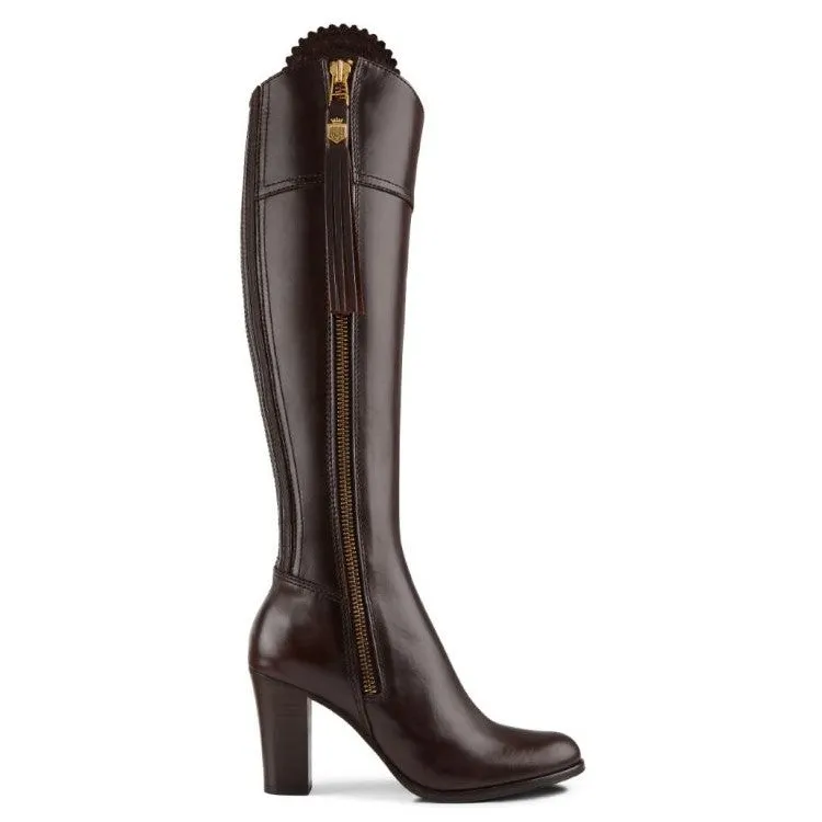 Fairfax & Favor Regina High Heeled Ladies Leather Boot - Mahogany