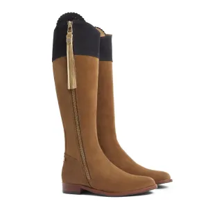 Fairfax & Favor Regina Ladies Suede Boot (10 Year Anniversary Collection) - Tan/Navy/Gold