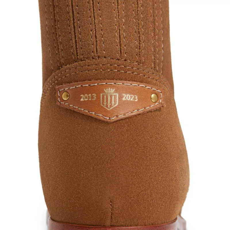 Fairfax & Favor Regina Ladies Suede Boot (10 Year Anniversary Collection) - Tan/Navy/Gold