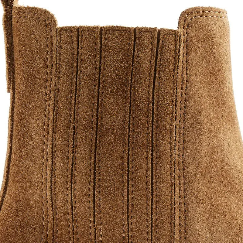 Fairfax & Favor Rockingham Flat Ladies Suede Ankle Boot - Tan