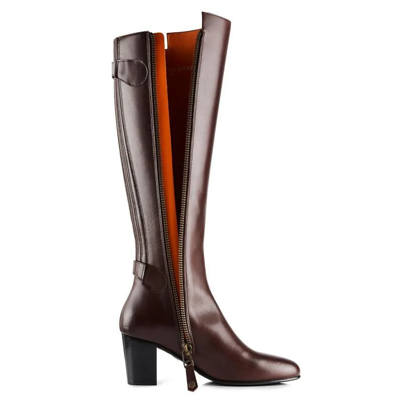 Fairfax & Favor Upton Heeled Ladies Boot - Mahogany