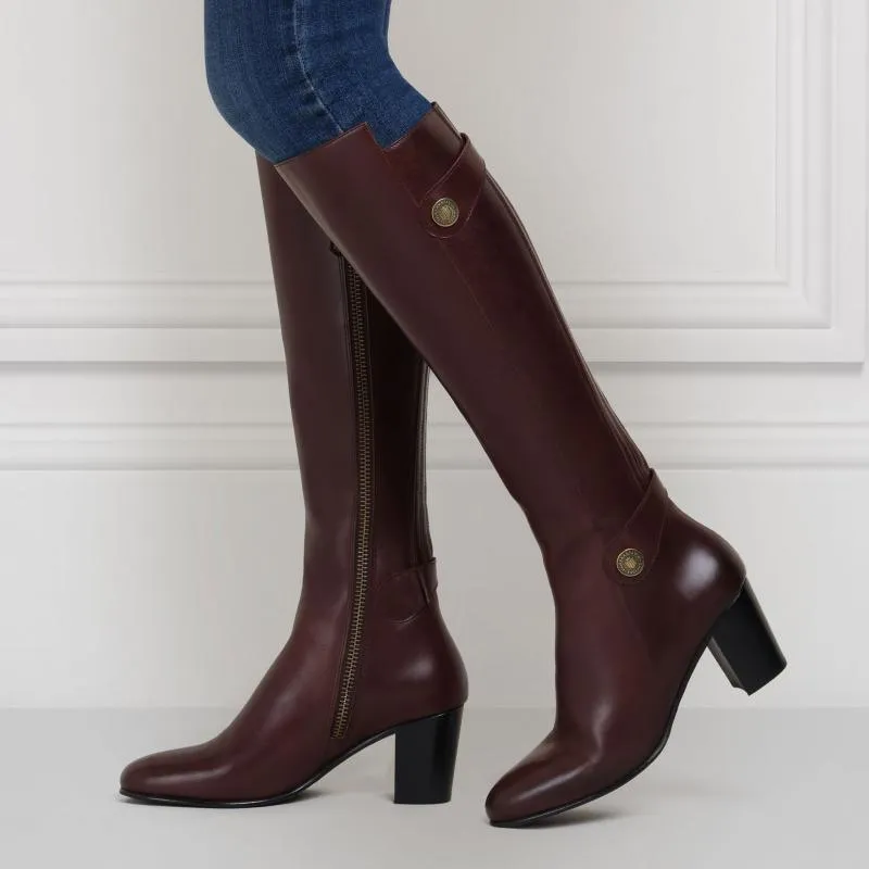 Fairfax & Favor Upton Heeled Ladies Boot - Mahogany