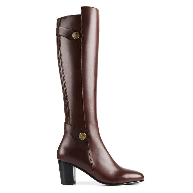 Fairfax & Favor Upton Heeled Ladies Boot - Mahogany