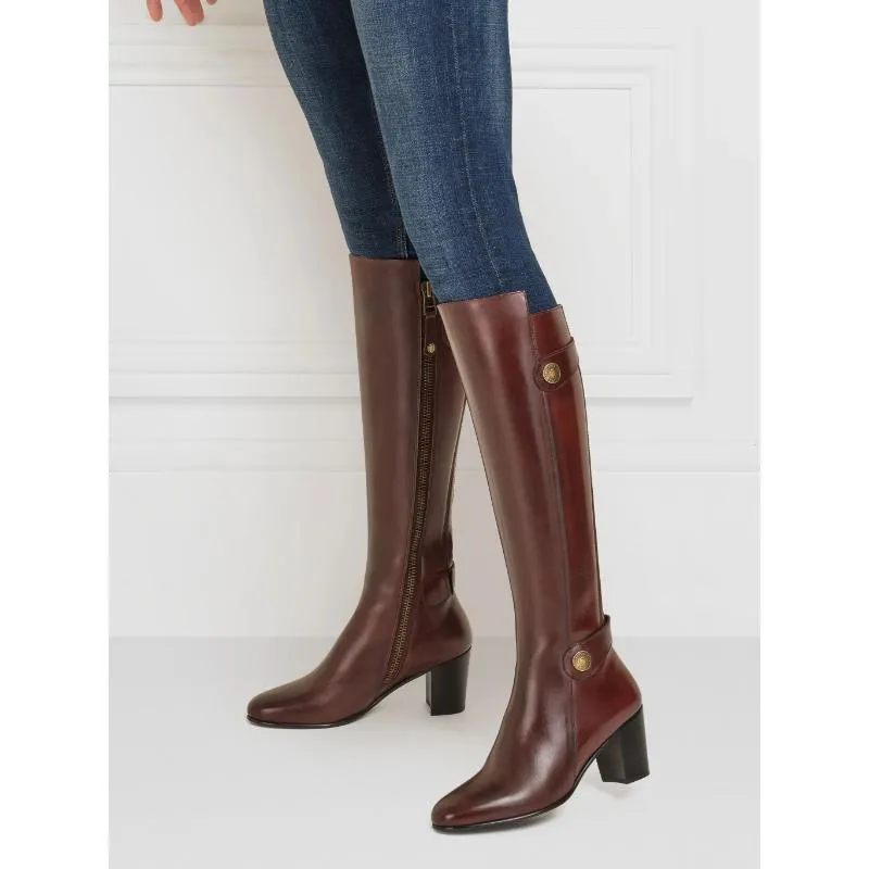 Fairfax & Favor Upton Heeled Ladies Boot - Mahogany