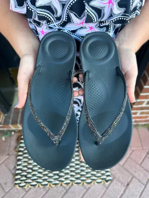 FitFlops iQushion Black Sparkle Sandals