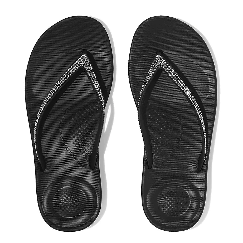 FitFlops iQushion Black Sparkle Sandals