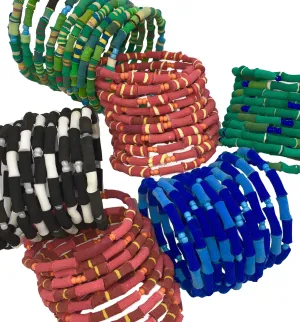 Flip flops become Fun Colorful Coil Bracelets