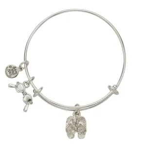 Flip Flops Sunglasses Charm Bangle Bracelet.