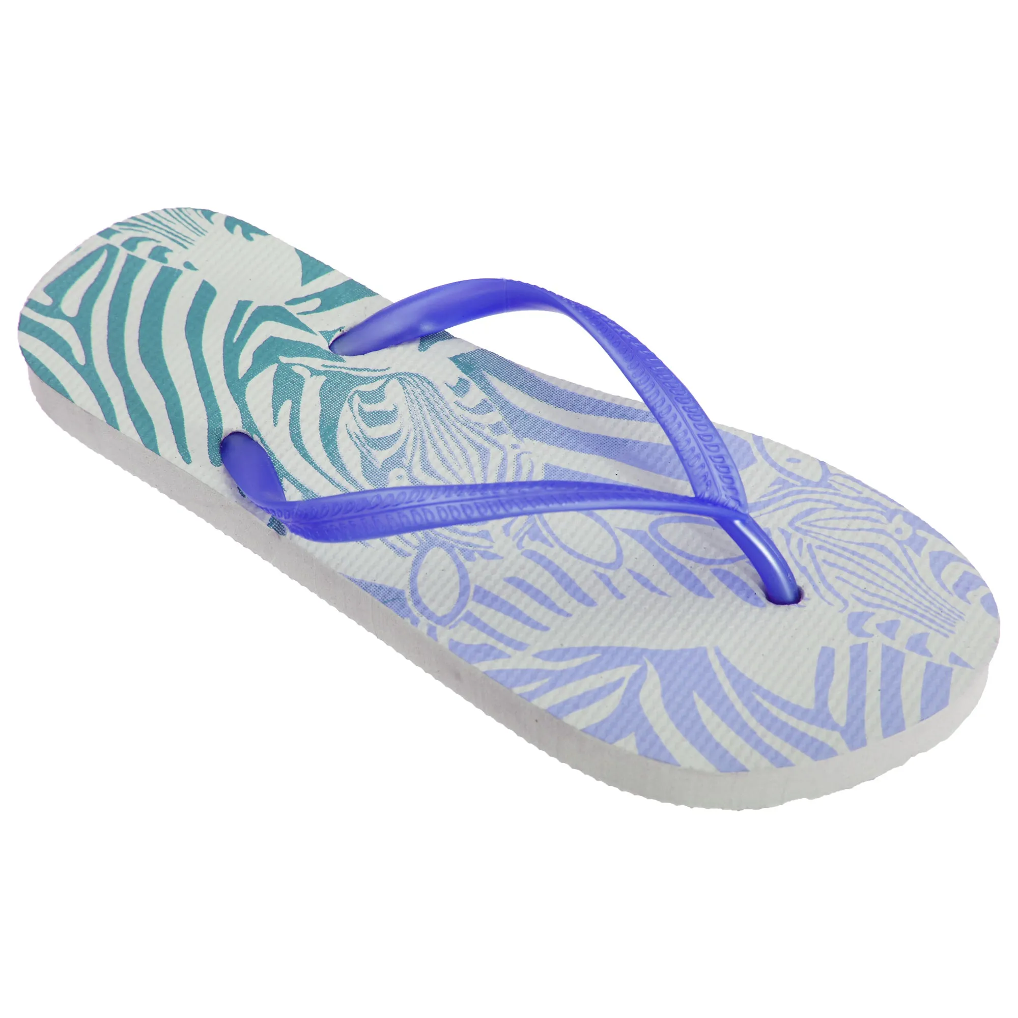 FLOSO Womens/Ladies Zebra Pattern Toe Post Flip Flops