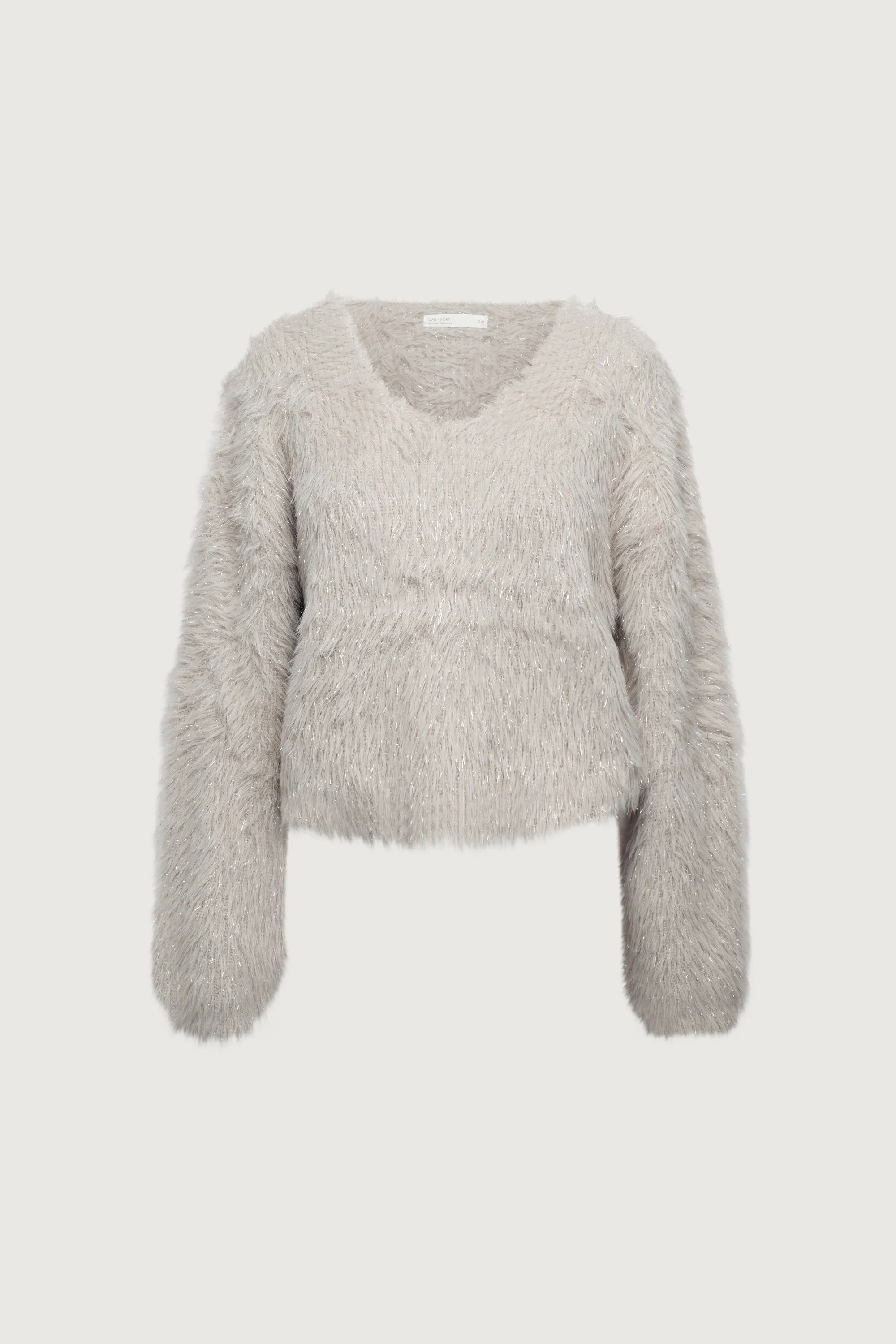 FUZZY METALLIC TINSEL SWEATER