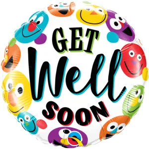 Get Well Soon Happy Face Balloon