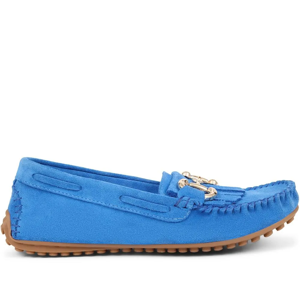 Giustina Suede Buckle Moccasins - GIUSTINA / 323 917