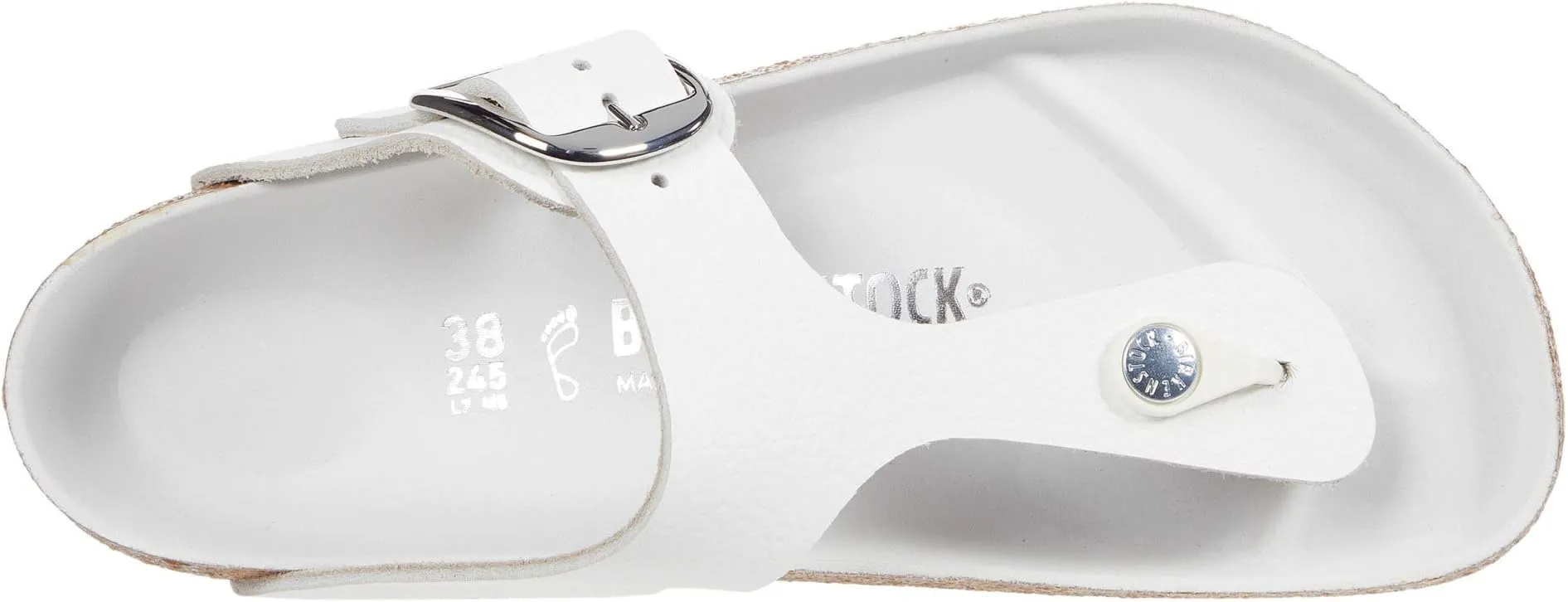 Gizeh Big Buckle Slippers - Leather Birkenstock, white leather