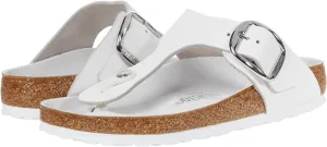 Gizeh Big Buckle Slippers - Leather Birkenstock, white leather