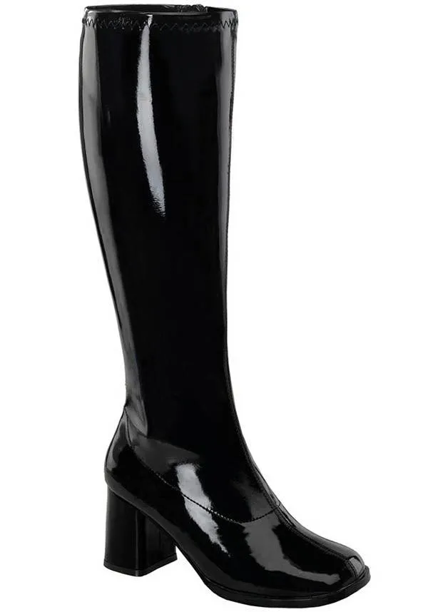 GOGO-300WC [Black Pat] | WIDE CALF BOOTS [PREORDER]