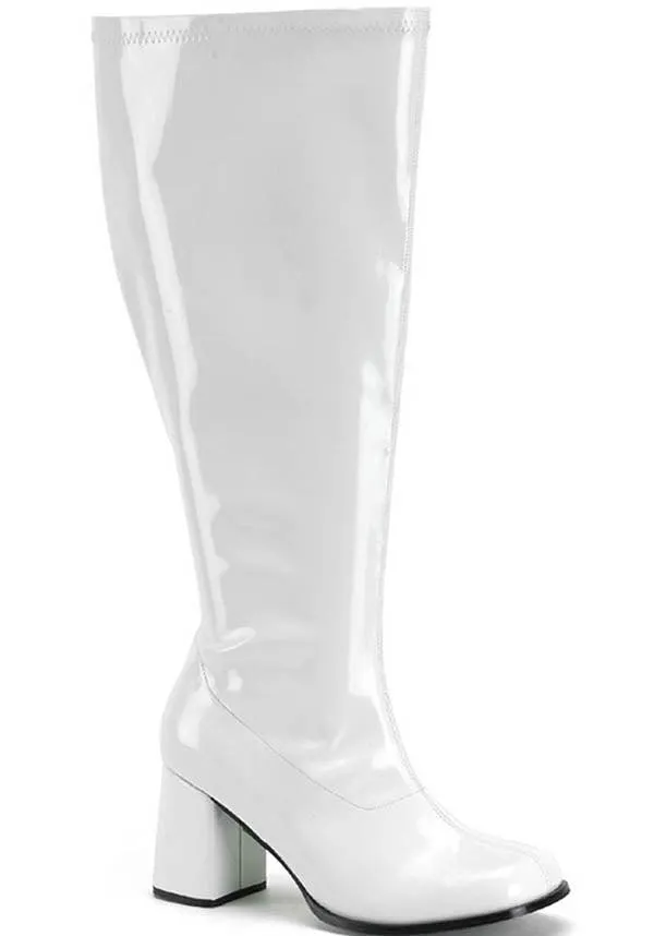 GOGO-300X [White Pat] | WIDE CALF BOOTS [PREORDER]