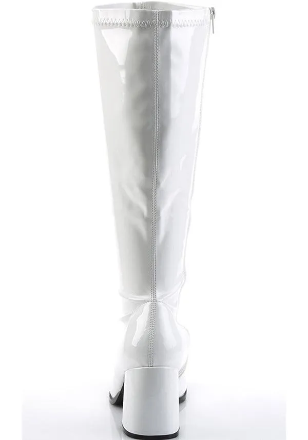 GOGO-300X [White Pat] | WIDE CALF BOOTS [PREORDER]