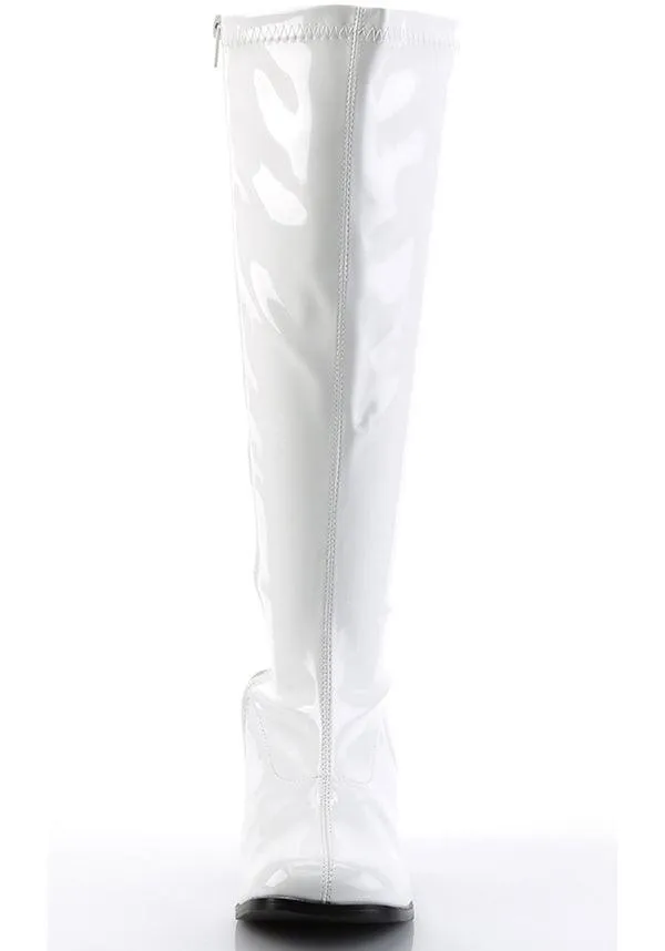 GOGO-300X [White Pat] | WIDE CALF BOOTS [PREORDER]