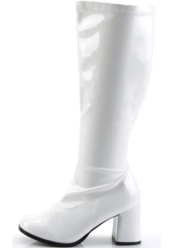 GOGO-300X [White Pat] | WIDE CALF BOOTS [PREORDER]