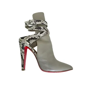 Grey Heeled Boots w/Python - 9.5