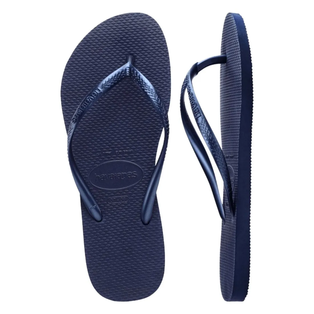 Havaianas Womens Slim Flip Flop Sandals - Navy Blue