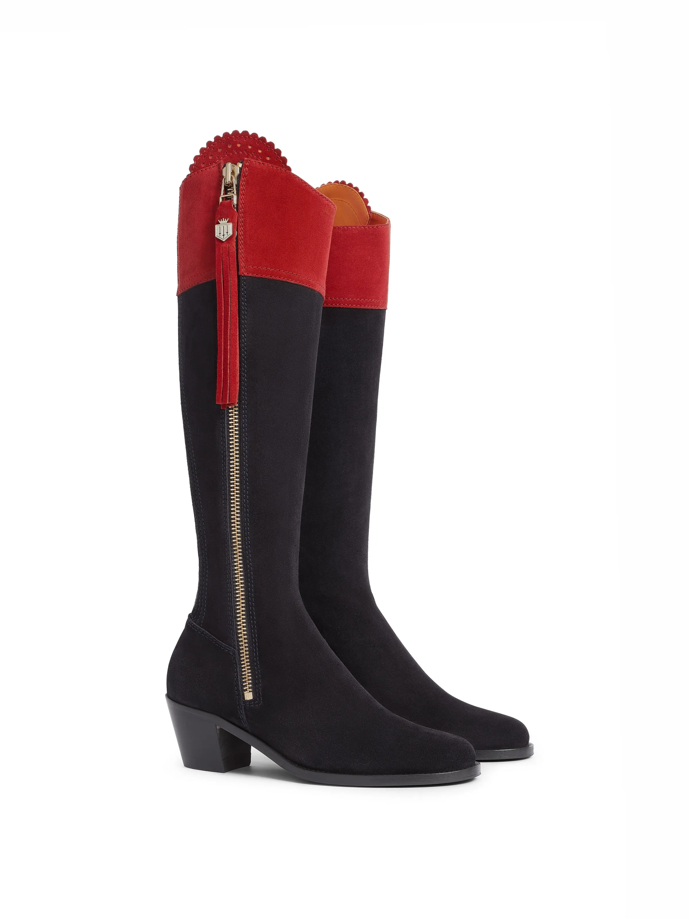 Heeled Regina (Narrow Fit) - British Equestrian Red & Navy