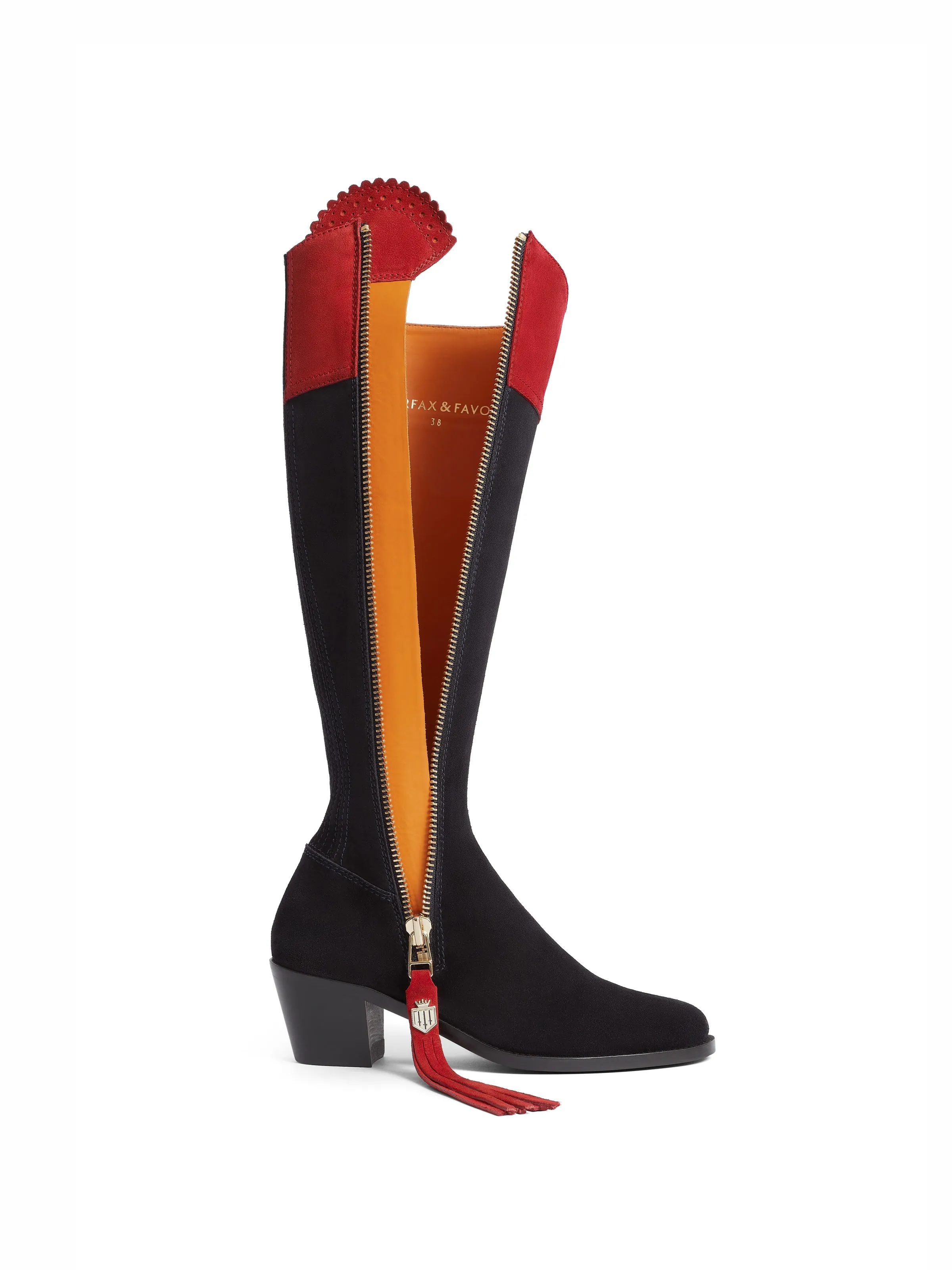 Heeled Regina (Narrow Fit) - British Equestrian Red & Navy