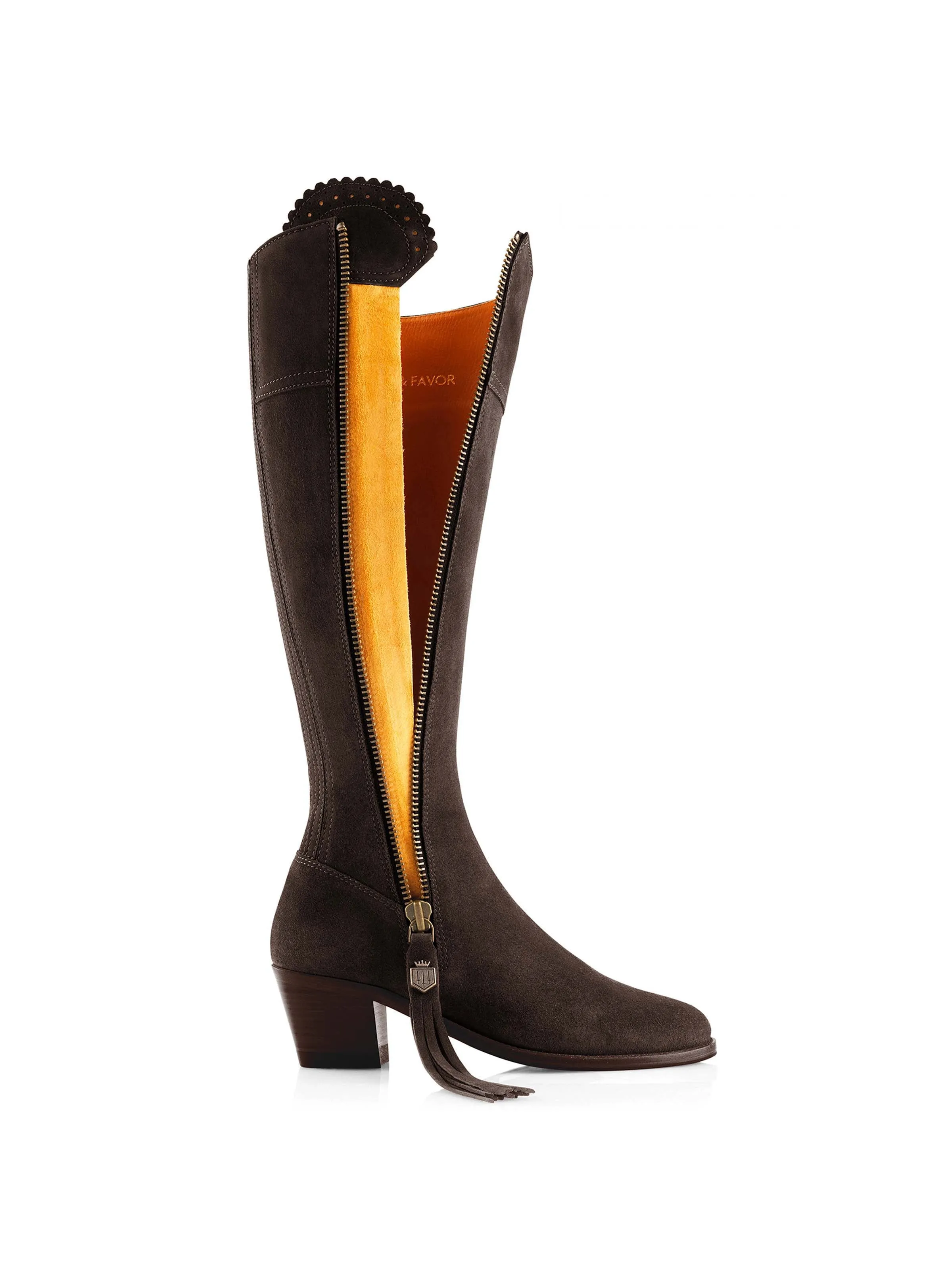 Heeled Regina (Narrow Fit) - Chocolate Suede