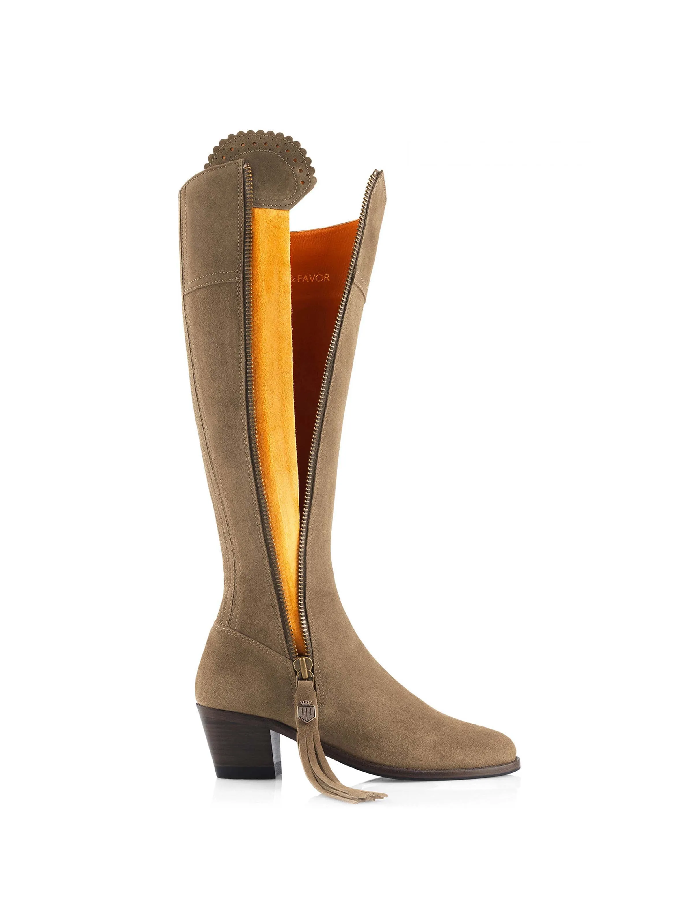 Heeled Regina (Narrow Fit) - Taupe Suede