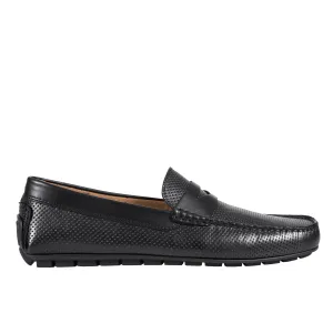 HENRY SARTORIAL Calf Driving Shoes with Leather Trim BLACK