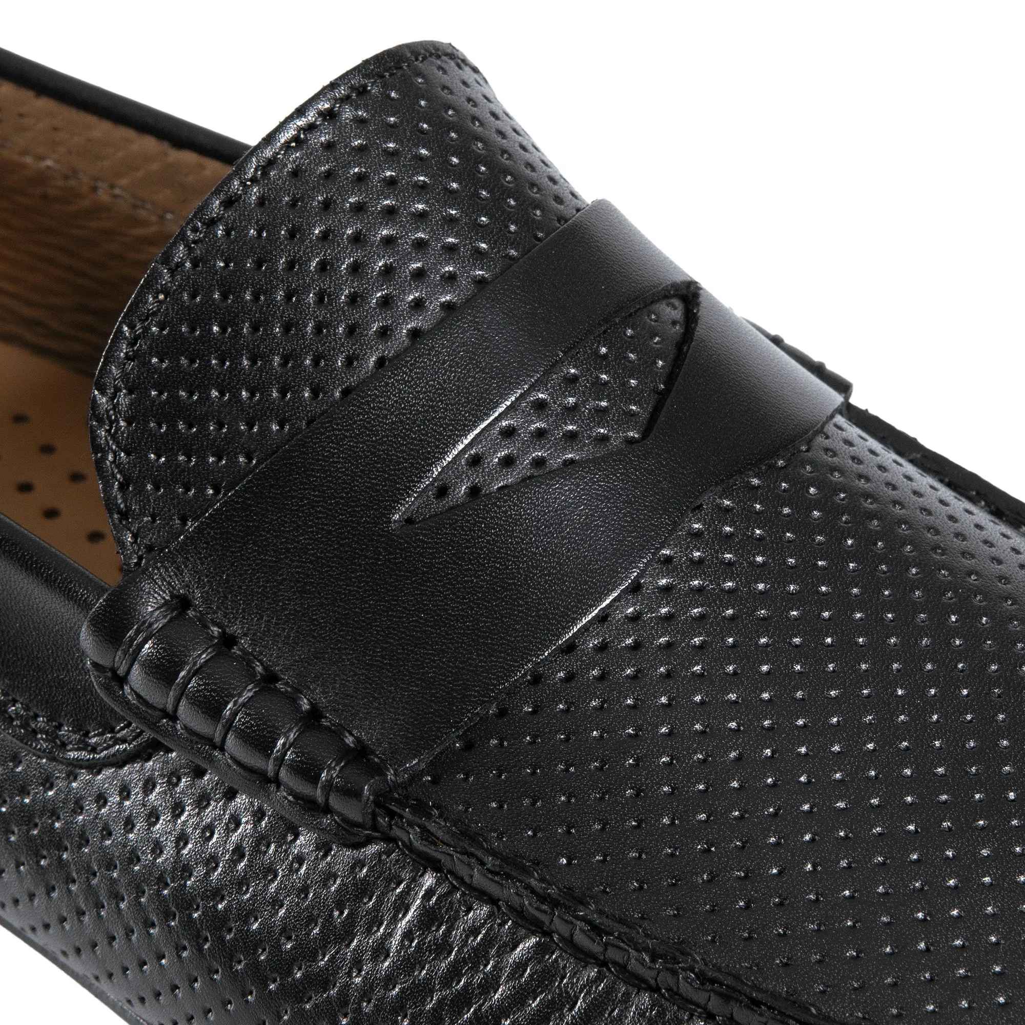 HENRY SARTORIAL Calf Driving Shoes with Leather Trim BLACK