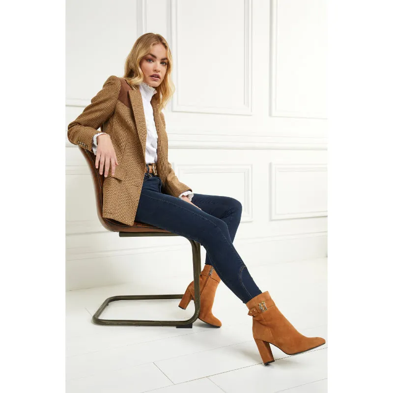 Holland Cooper Mayfair Suede Ladies Ankle Boots - Tan