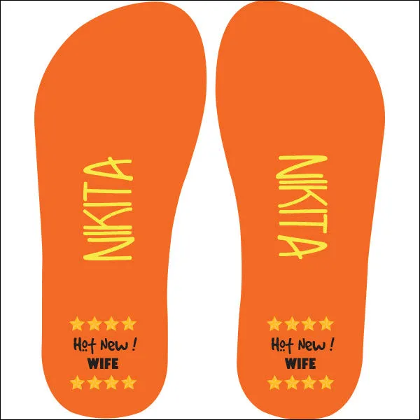 Hot New Wife © Personalized Flip Flops