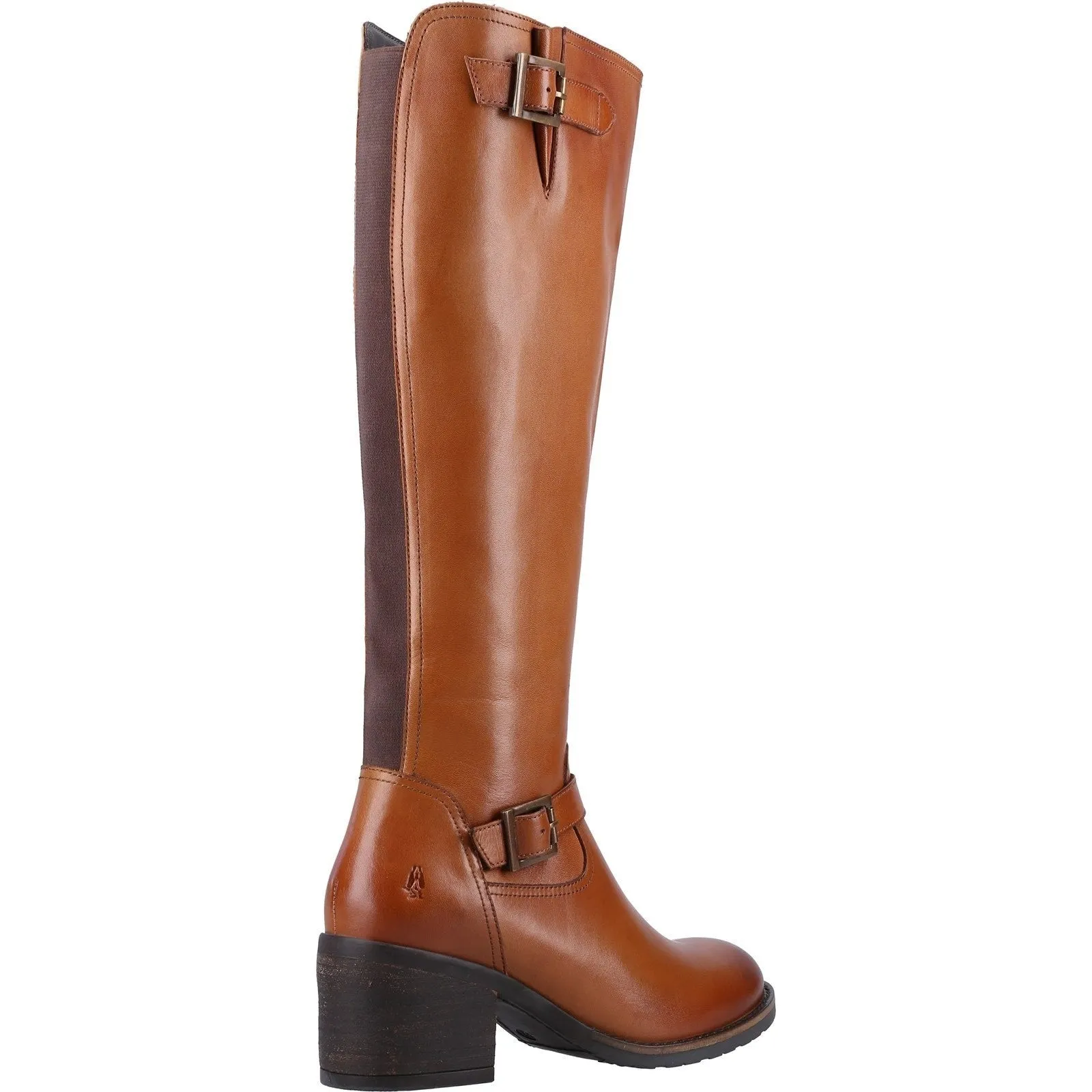 Hush Puppies Heidi Tan Womens Leather Heeled Long Boots