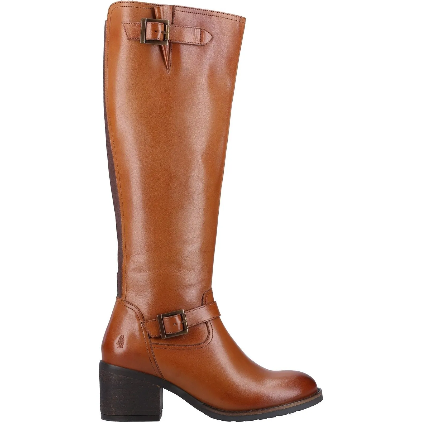 Hush Puppies Heidi Tan Womens Leather Heeled Long Boots