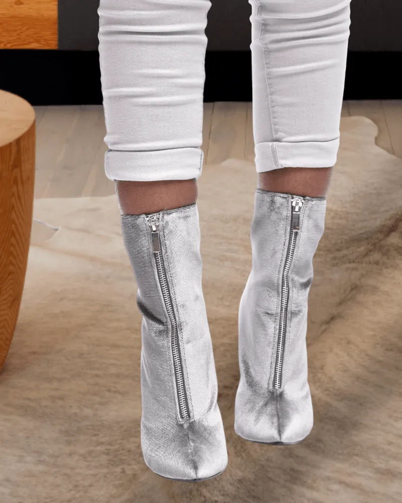 Ivy Grey Heeled Boots