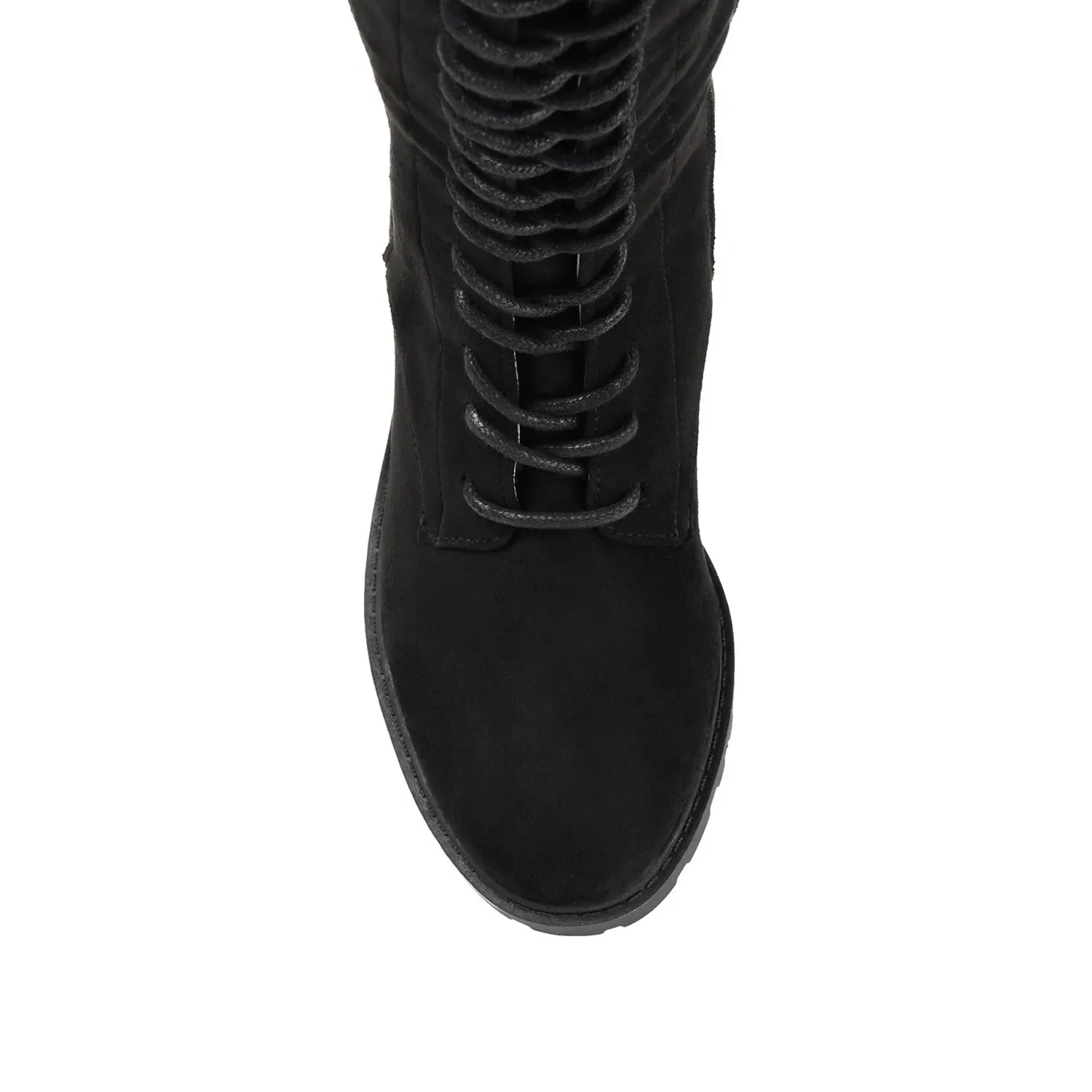 JENICCA LACE-UP BOOTS IN FAUX SUEDE