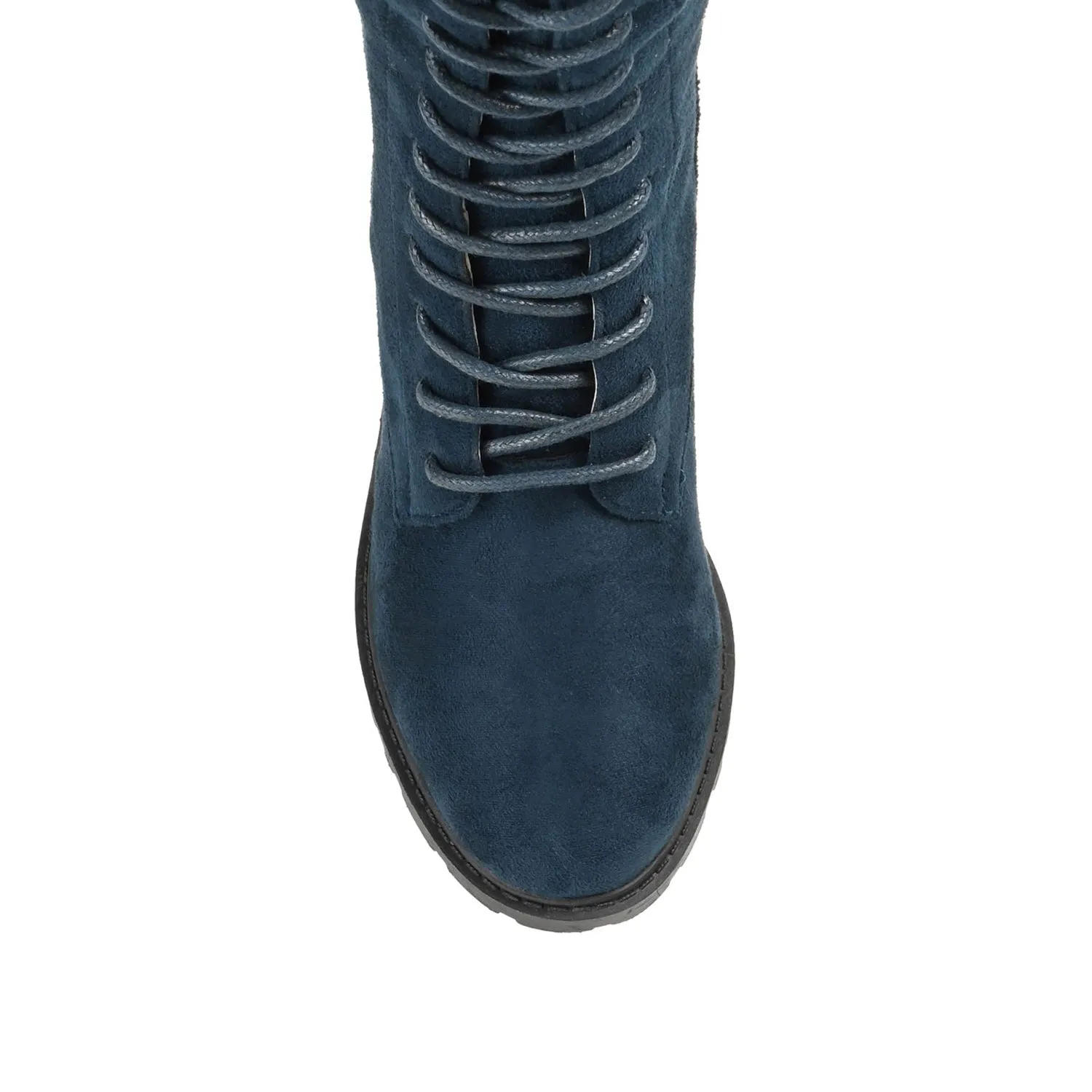 JENICCA LACE-UP BOOTS IN WIDE CALF