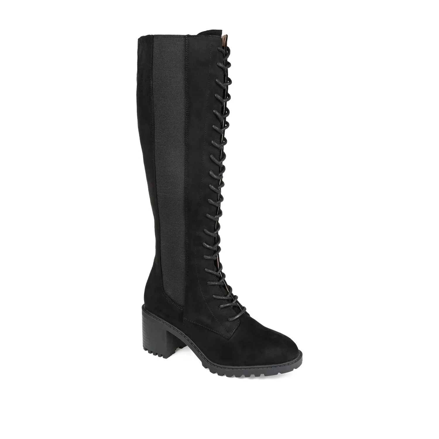 JENICCA LACE-UP BOOTS IN WIDE CALF